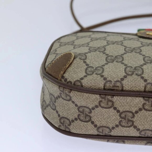 GUCCI GG Supreme Web Sherry Line Shoulder Bag PVC Beige Red 89 02 066 Auth 84927 - Picture 4 of 16